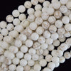 Matte White Turquoise Round Beads Gemstone 15.5