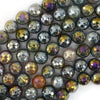Mystic Titanium Faceted Indian Agate Round Beads 15