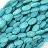 11mm - 12mm blue turquoise flat oval beads 15.5