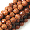Faceted Goldstone Round Beads Gemstone 14