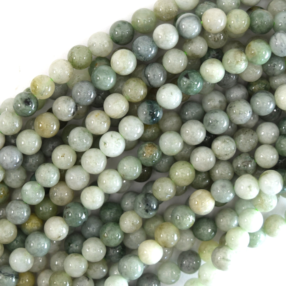Natural Burma Jadeite Jade Round Beads 15.5" Strand 4mm 6mm 8mm 10mm 12mm S3