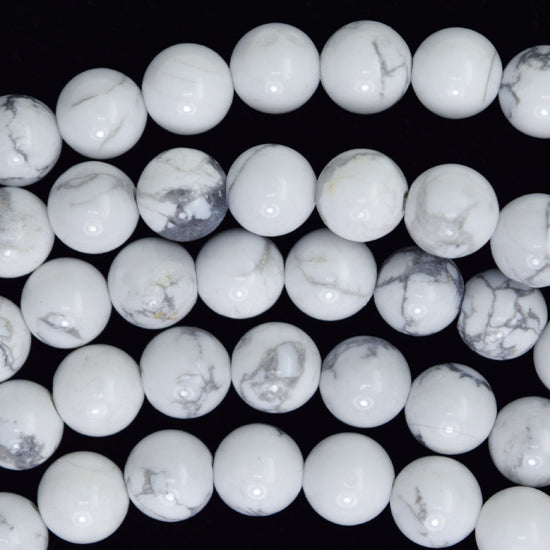 Natural White Howlite Round Beads Gemstone 15.5" Strand 4mm 6mm 8mm 10mm 12mm