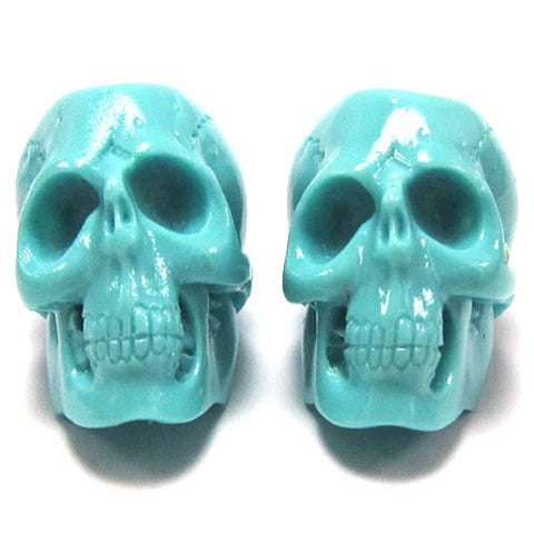 2 40mm Acrylic resin skull pendant bead dark pink