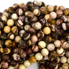 Natural Brown Zebra Jasper Round Beads Gemstone 15.5