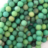 Natural Matte Green Chrysoprase Round Beads 15.5