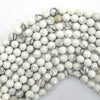 Natural Faceted White Howlite Round Beads 15.5