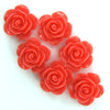 15mm synthetic coral carved rose flower beads 15