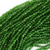 3mm faceted Canada green colored jade round beads 14