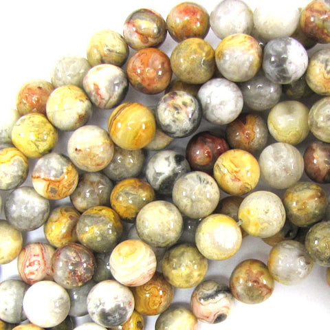 8mm faceted petrified wood agate round beads 15" strand S2