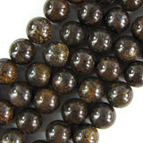 Natural Brown Bronzite Round Beads Gemstone 15