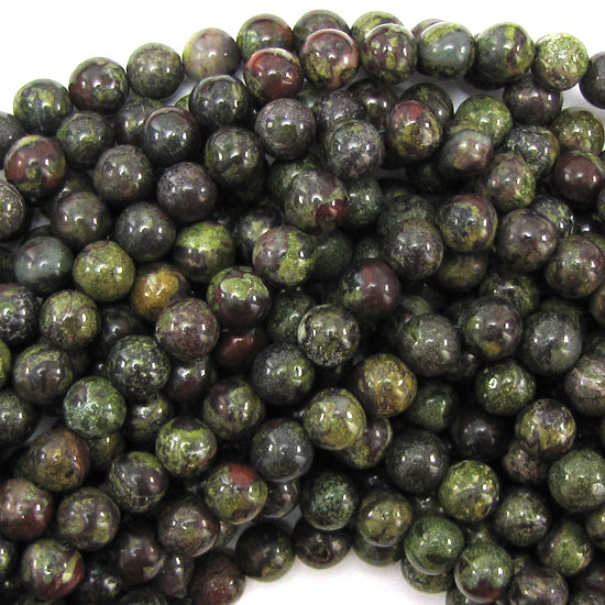 Natural Dragon Blood Jasper Round Beads 15" Strand 4mm 6mm 8mm 10mm 12mm