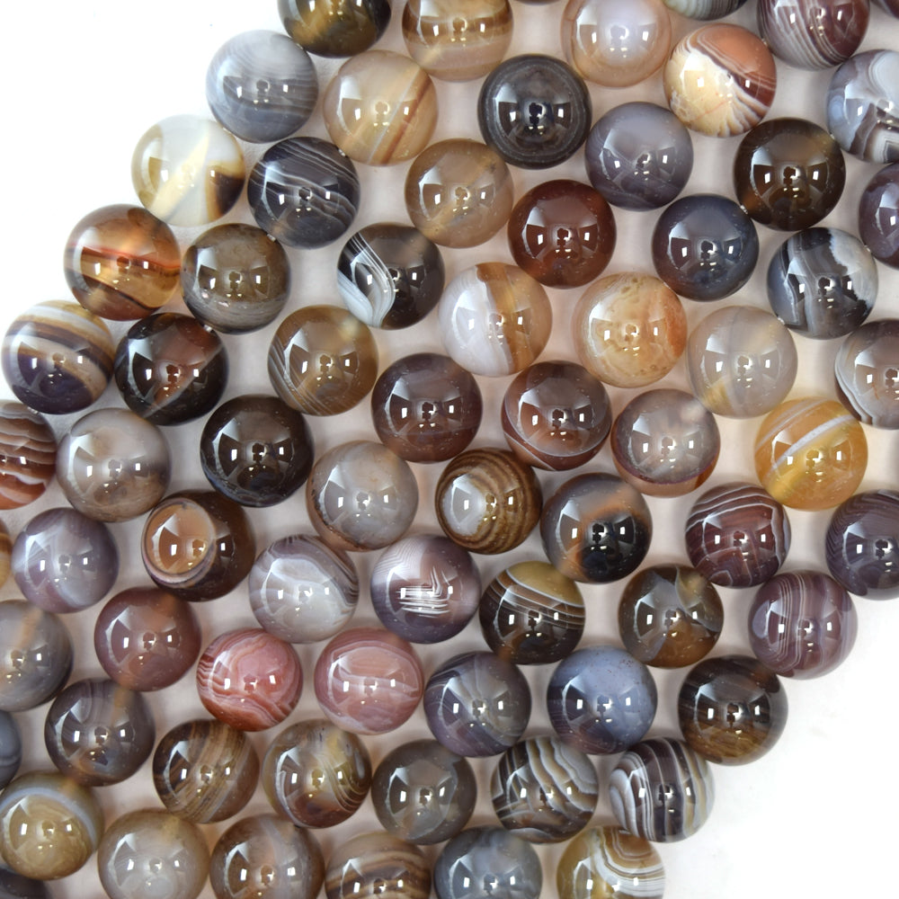AA Natural Botswana Agate Round Beads Gemstone 15" Strand 4mm 6mm 8mm 10mm S1