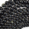 Natural Matte Rainbow Black Obsidian Round Beads Gemstone 15