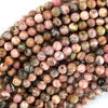 Natural Brown Pink Rhodochrosite Round Beads Gemstone 15