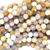 Natural Faceted Brown Cream Crazy Lace Agate Round 15.5