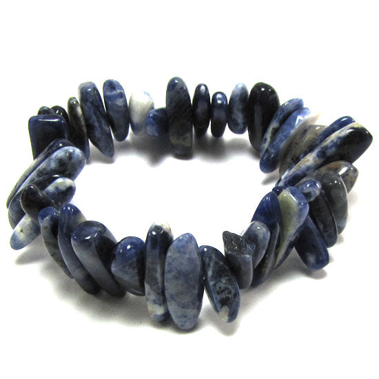 15mm - 20mm blue sodalite stick stretch bracelet 8"
