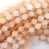 Natural Peach Aventurine Prism Double Point Cut Faceted Beads 15.5