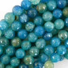 Faceted Blue Dragon Vein Agate Round Beads 15