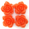 26mm synthetic coral carved rose flower beads 15.5