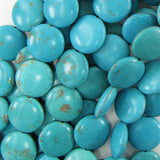 25mm blue turquoise coin gemstone beads 15.5