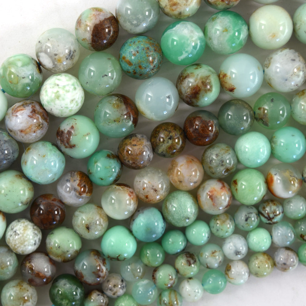 Natural Green Australia Chrysoprase Round Beads Gemstone 15" Strand 6mm 8mm 10mm