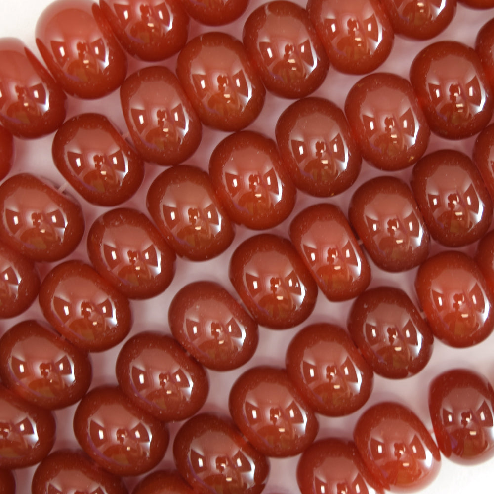 14mm red carnelian rondelle beads 15" strand