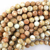 Brown White Sea Sediment Jasper Round Beads 15.5