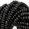 AA Faceted Black Onyx Rondelle Button Beads Gemstone 15