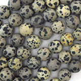 12mm matte dalmatian jasper round beads 15