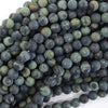 Natural Matte Green Kambaba Jasper Round Beads 15.5