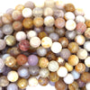 Natural Faceted Brown Cream Crazy Lace Agate Round 15.5