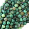Natural Faceted Green Chrysoprase Round Beads Gemstone 15.5