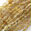 6mm - 8mm natural gold rutilated quartz nugget beads 15.5