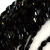 12mm faceted black onyx twist beads 15.5