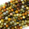 Natural Multicolor Flower Jade Round Beads Gemstone 15