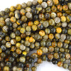 AA Natural Black Yellow Bumblebee Jasper Round Beads 15.5