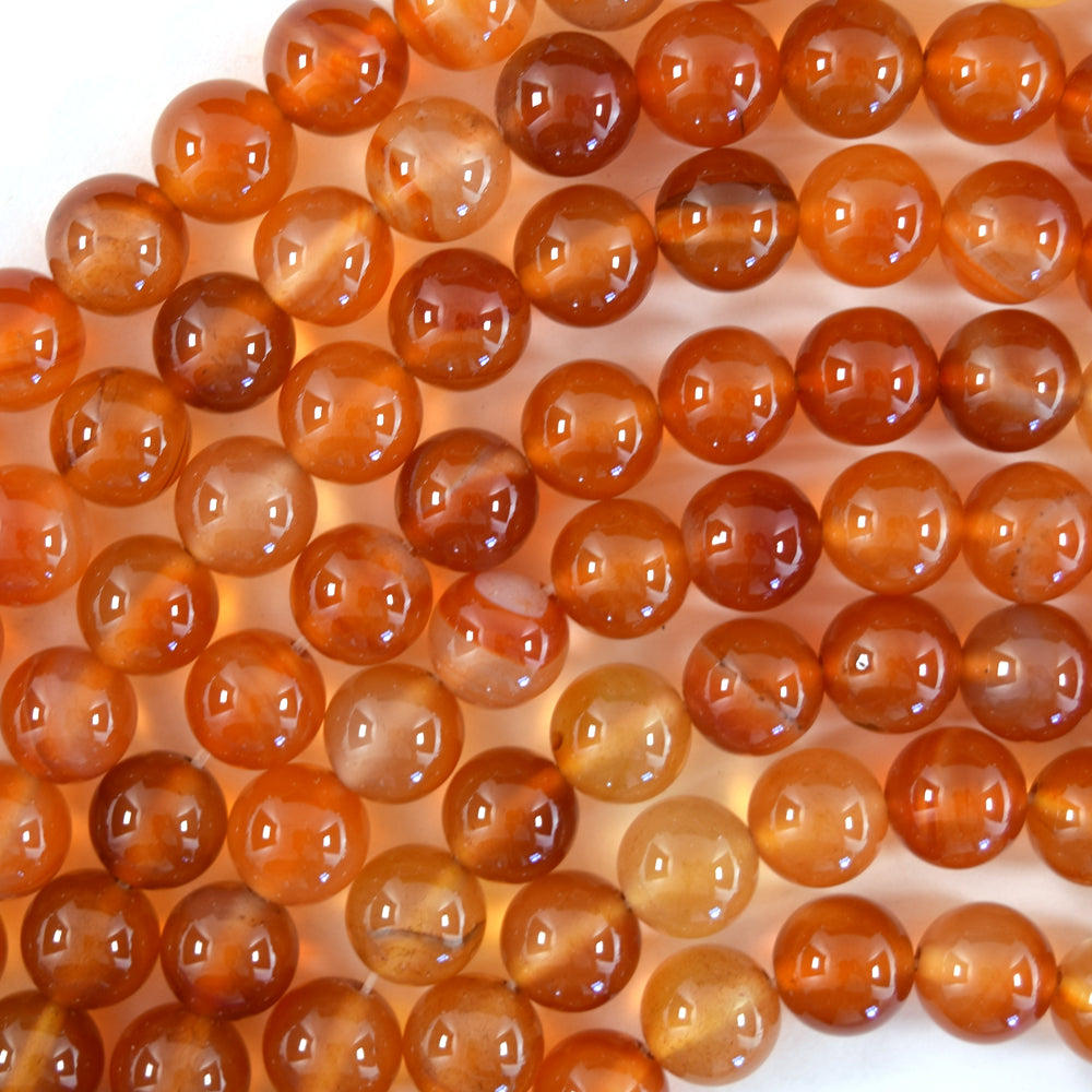 Natural Carnelian Round Beads Gemstone 15" Strand 4mm 6mm 8mm 10mm 12mm S1