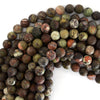 Natural Matte Australian Flower Agate Round Beads 15.5