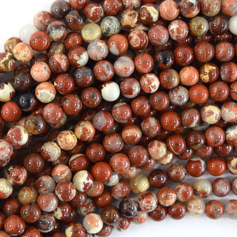 Natural Faceted Picture Jasper Round Beads 15" Strand 4mm 6mm 8mm 10mm 12mm