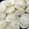 White Mother Of Pearl MOP Flat Oval Beads 15.5
