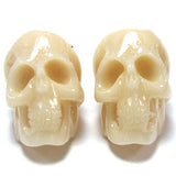 4 26mm Acrylic resin skull pendant bead cream