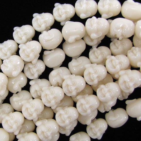 12mm synthetic black coral carved chrysanthemum flower pendant bead 10pcs