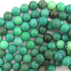 Natural Green Chrysoprase Round Beads 15.5