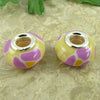 2 sterling silver lampwork glass beads fit 0213