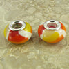 2 sterling silver lampwork glass beads fit 0222