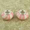 2 sterling silver lampwork glass beads fit S1