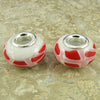 2 sterling silver lampwork glass beads fit 0225