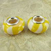 2 sterling silver lampwork glass beads fit 0227