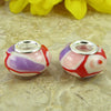 2 sterling silver lampwork glass beads fit 0231