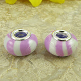 2 sterling silver lampwork glass beads fit 0239